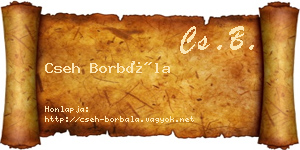 Cseh Borbála névjegykártya